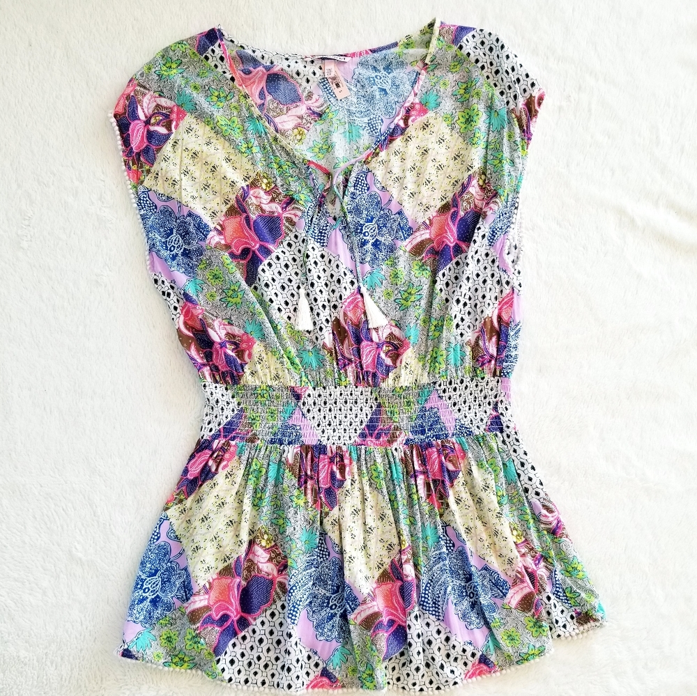 Victoria's Secret Vintage Patchwork Swim Cover-up Skirt Dress NWT Summer Beach - Picture 11 of 13